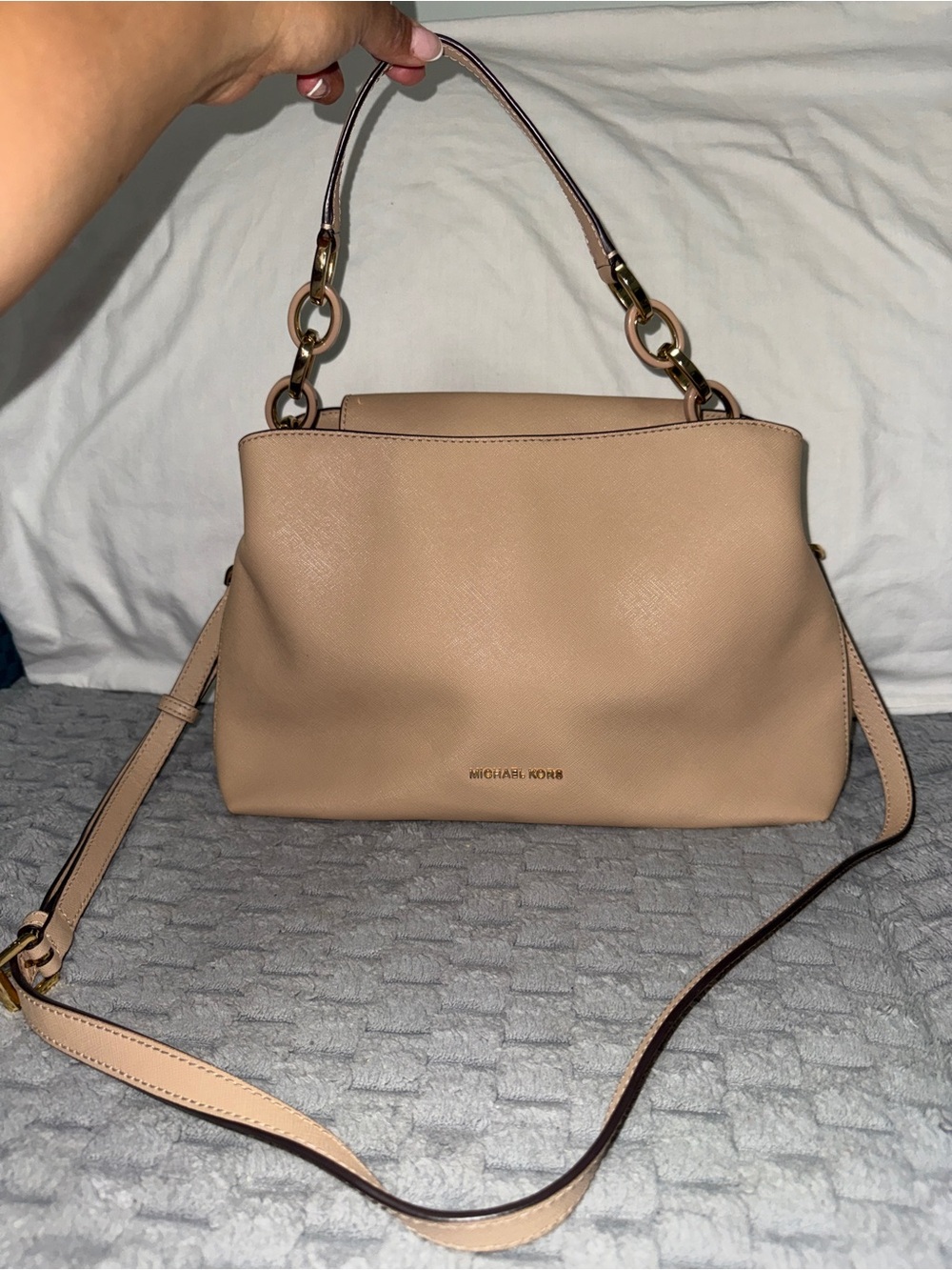 Michael Kors Blush Tan Leather Shoulder Bag